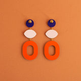 bright colours statement earrings back