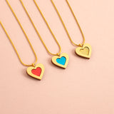 necklace heart charm colours