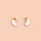 wooden arch earrings mother of pearl back