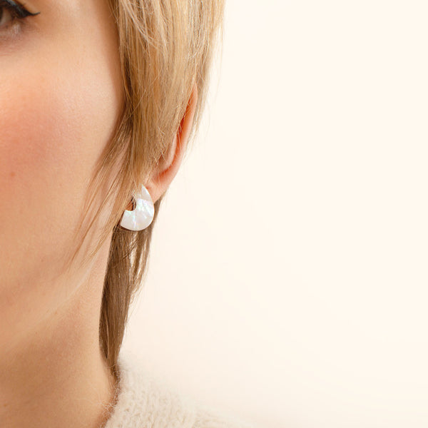 wooden arch studs mother of pearl