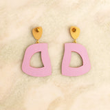 wooden earrings paua shell back