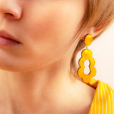 yellow mother of pearl earrings